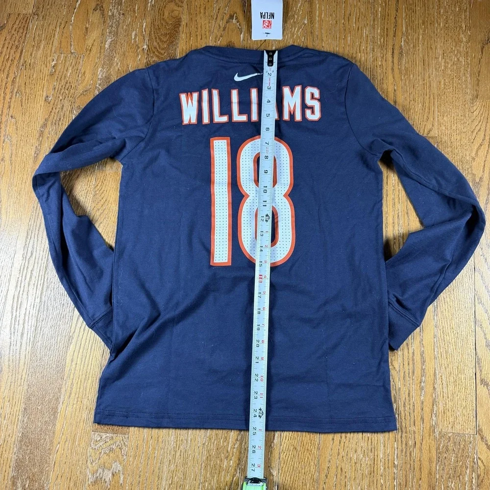 Chicago Bears Shirt Boys Large Blue NFL Football Caleb Williams Nike Long Sleeve